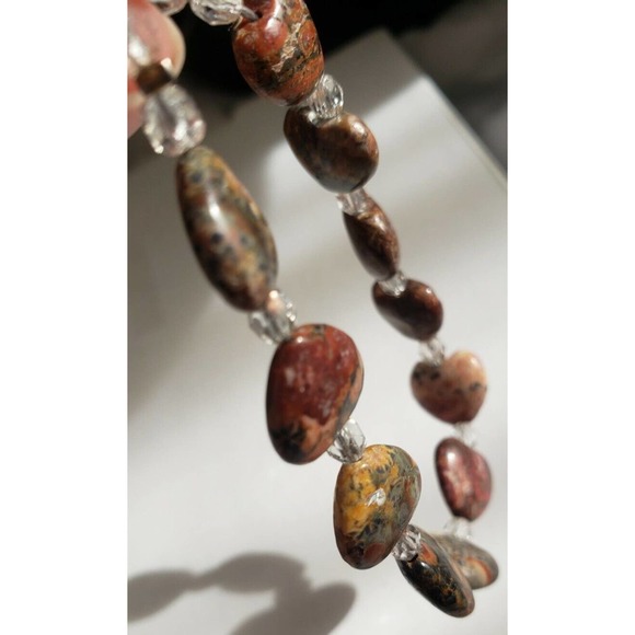 Natural untreated lodolite quartz hearts Bracelet 8" Length Metal Heart Clasp - Picture 3 of 6